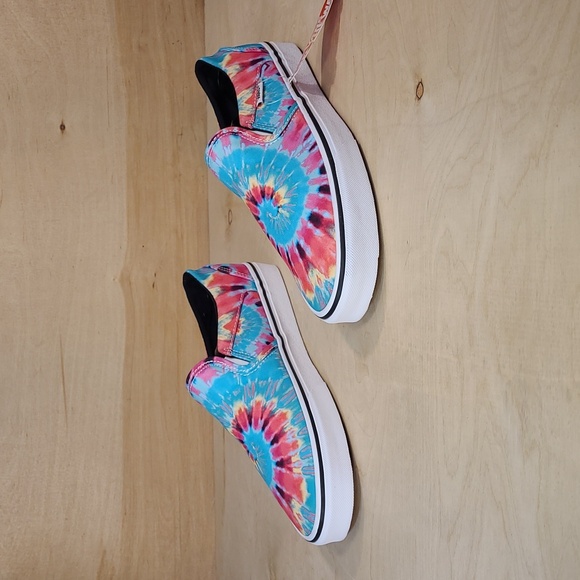 Vans Asher Colorful Tie-Dye Slip-On Womens Sneakers New With Tags No Box - Picture 4 of 10